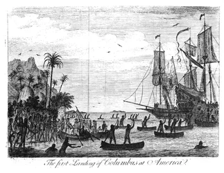 El primer desembarco de Colón en América